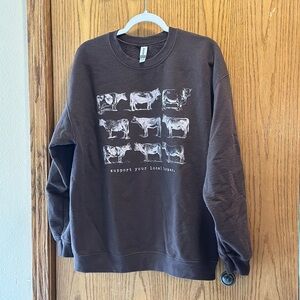 Support Your Local Farmer Brown Crewneck Sweatshirt